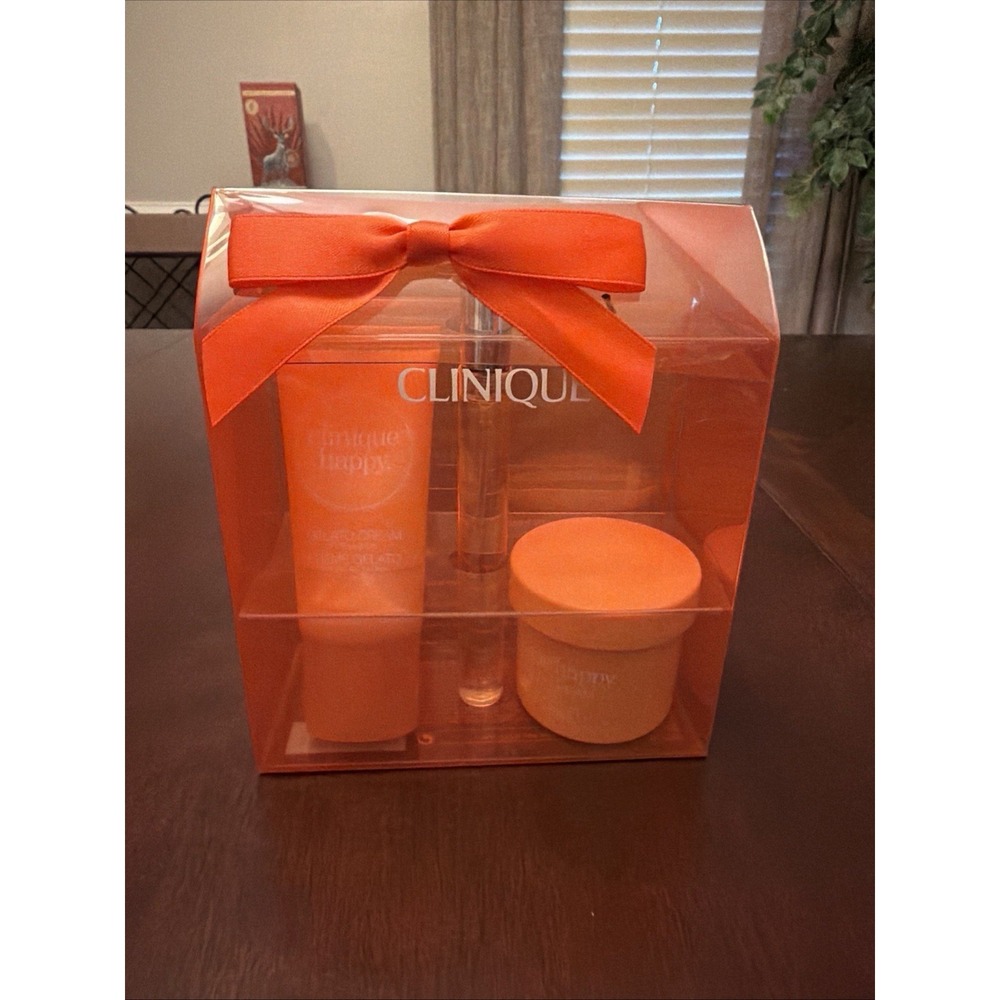 Clinique Happy Treats 3 Piece Gift Set Perfume Spray Body & Hand Gelato Creams